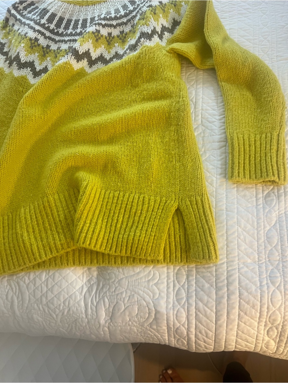 LOFT Chartreuse Fair Isle Turtleneck Sweater - Picture 9 of 10